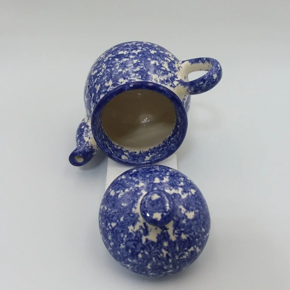 Molly Dallas Pottery Old English Spatterware Tea Set Creamer Cup Farmhouse Decor